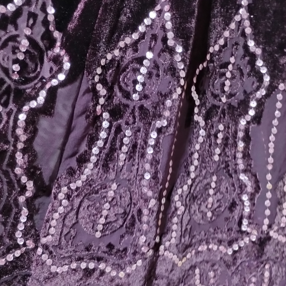 Carole Little Deep Purple Velvet Skirt